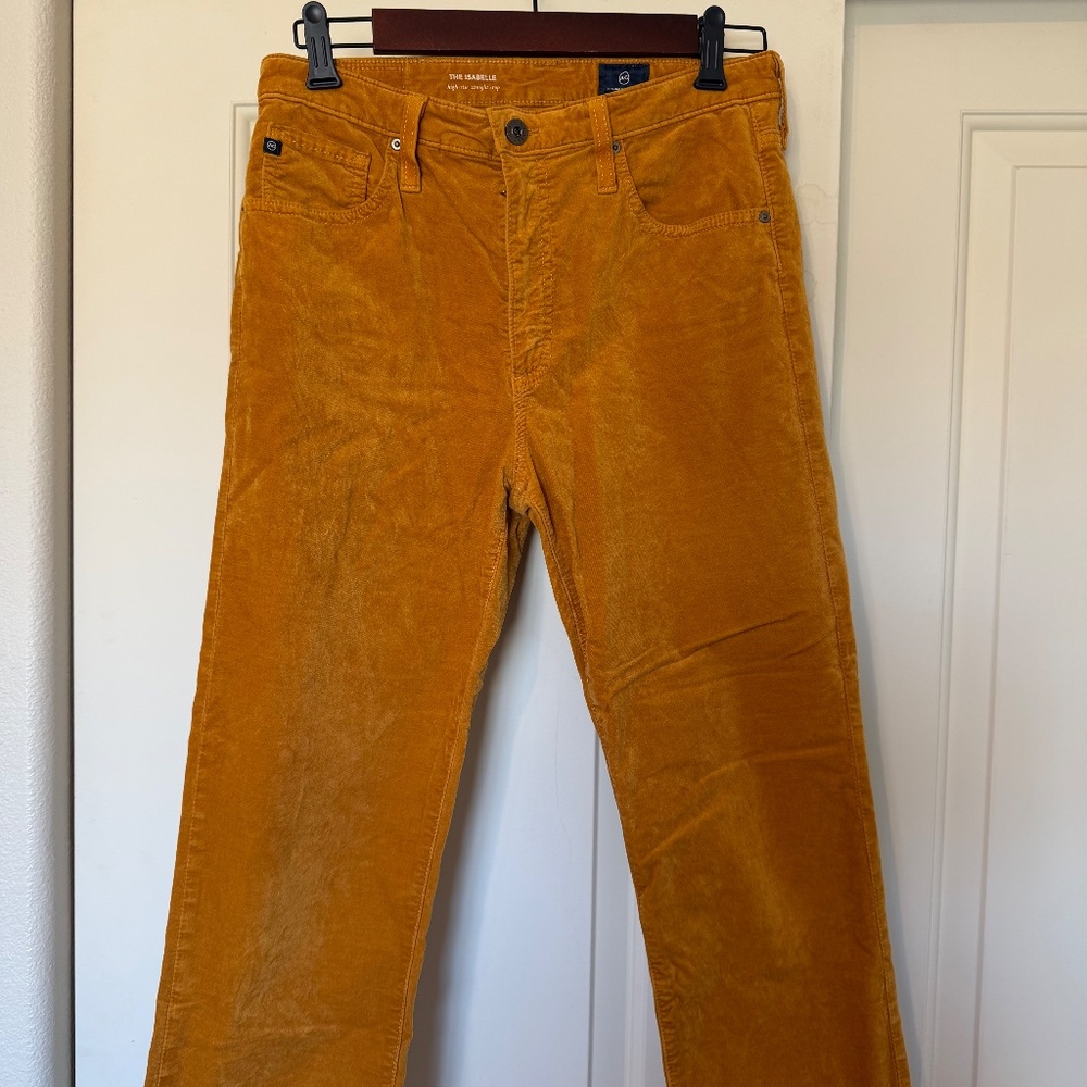 AG Adriano Goldschmied “The Isabelle” Corduroy Slim Straight Pants | Size 29R |